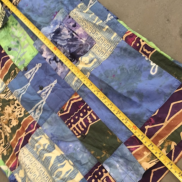 Vintage Short Sleeve Patchwork Tie-Dye Button Down - Picture 5 of 6